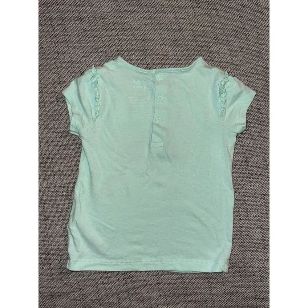Child of Mine Made by Carters 24M Mint Green Butterfly Embroidered Short Sleeve